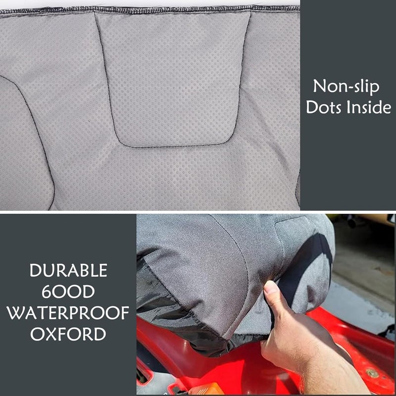 HOMEYA Riding Lawn Mower Seat Cover, Heavy Duty 600D Oxford Waterproof Tractor Seat Cover with Padding & Back Pockets, for 12.2-14.2 Inches High Seats, Fits Husqvarna Cub Cadet Seat Without Armrests - Image 2
